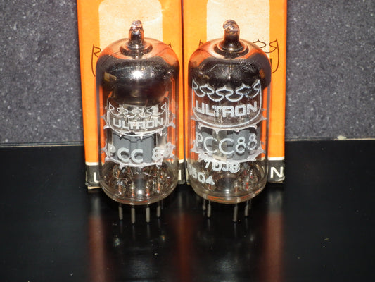PCC88 ULTRON 7DJ8 Platinum Matched Pair NOS NIB RARE Made in 60s
