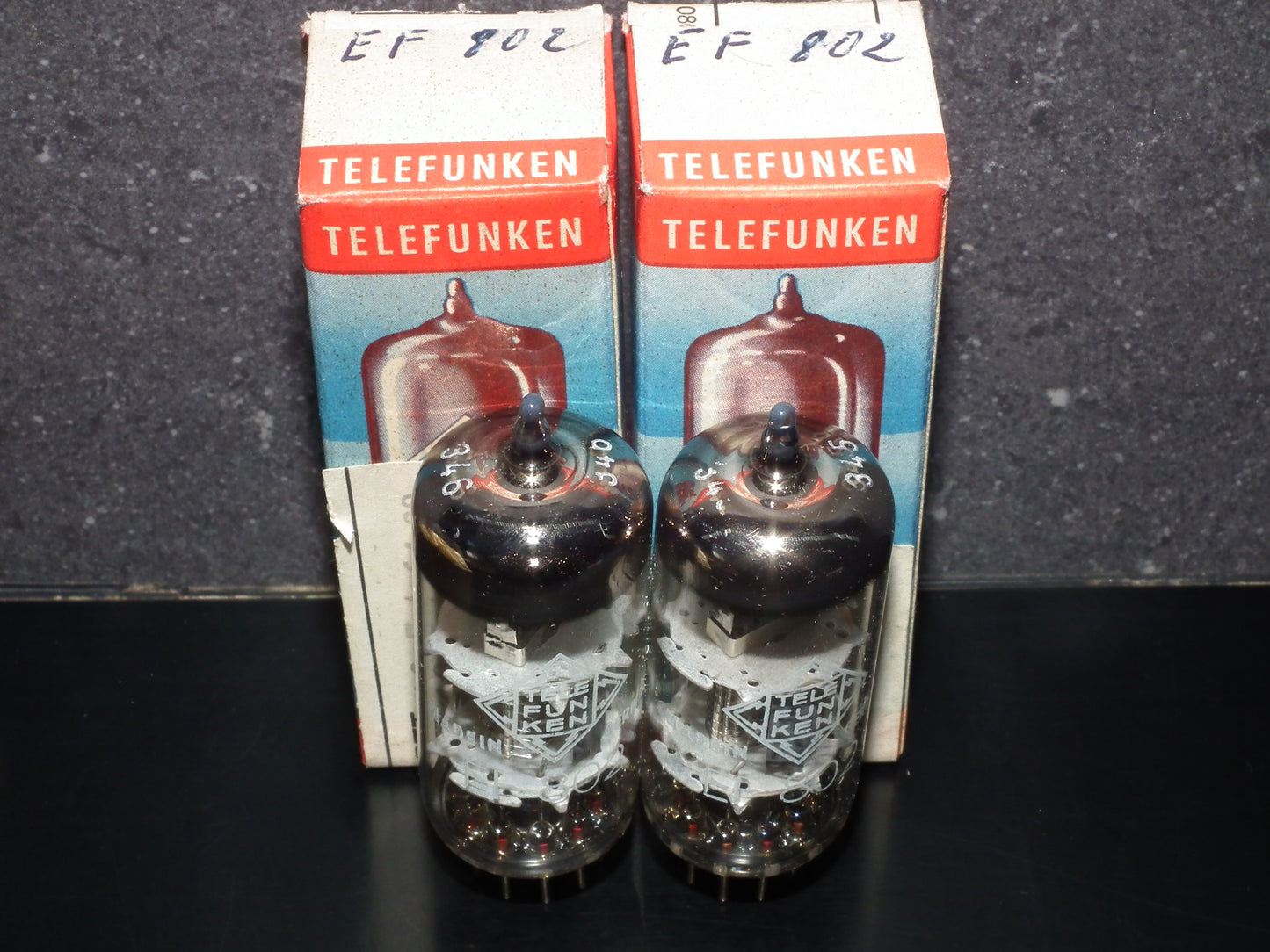 Factory Matched Pair EF802 Telefunken Diamond Bottom NOS NIB (~EF800)