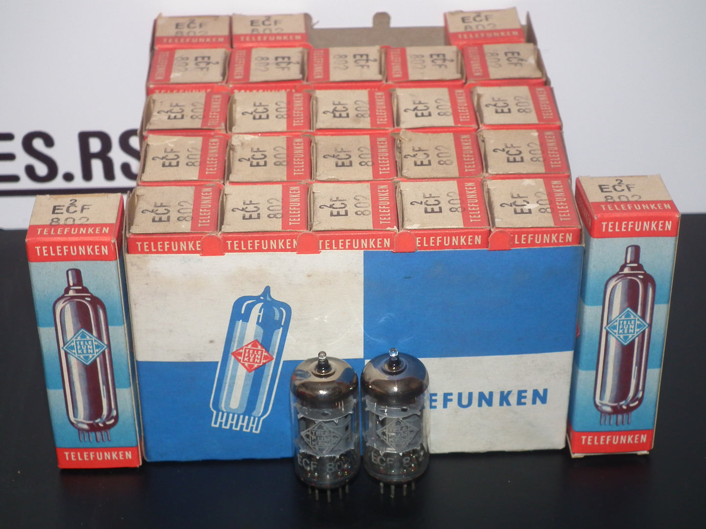 ECF802 Telefunken Platinum Matched Pair NOS NIB 6JW8 Diamond Bottom Berlin Plant