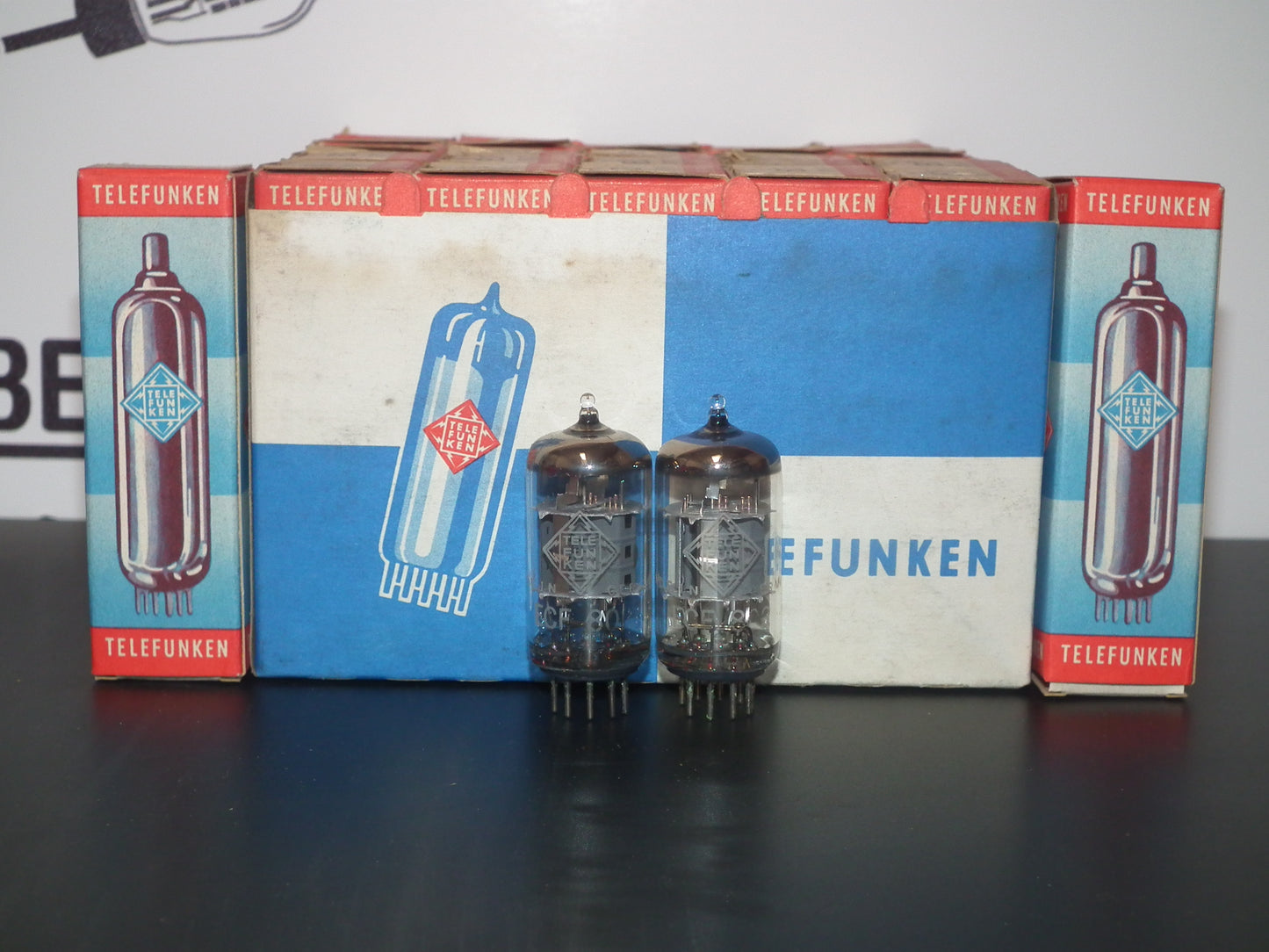 ECF802 Telefunken Platinum Matched Pair NOS NIB 6JW8 Diamond Bottom Berlin Plant