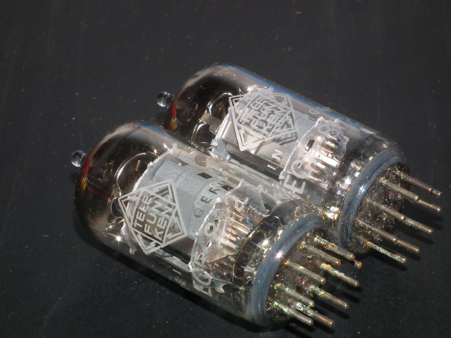 ECF802 Telefunken Platinum Matched Pair NOS NIB 6JW8 Diamond Bottom Berlin Plant