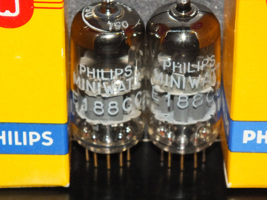 Platinum Matched Pair E188CC Philips 7308 NOS NIB 60s Two Tubes