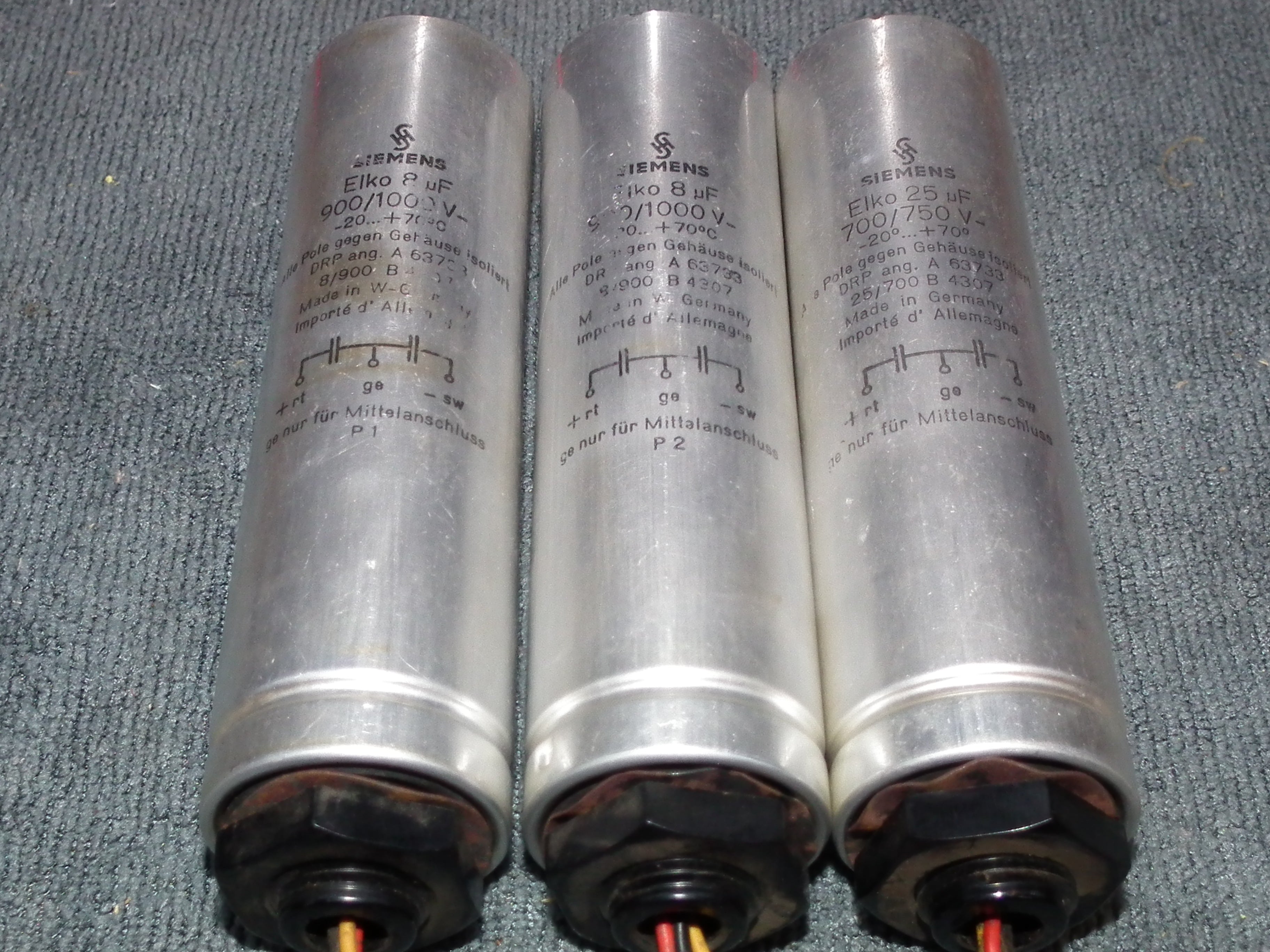 Siemens electrolytic capacitor 8uF / 1000V Klangfilm Used