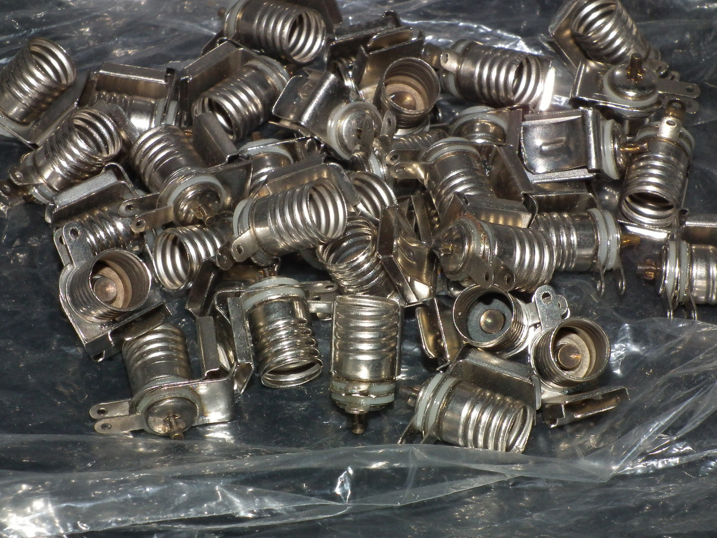 Two vintage Edison E10 bulb sockets NOS Collins (Dial lamp, pilot)