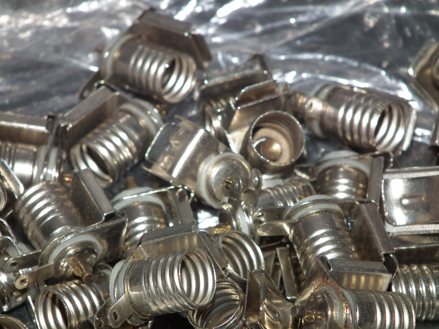 Two vintage Edison E10 bulb sockets NOS Collins (Dial lamp, pilot)