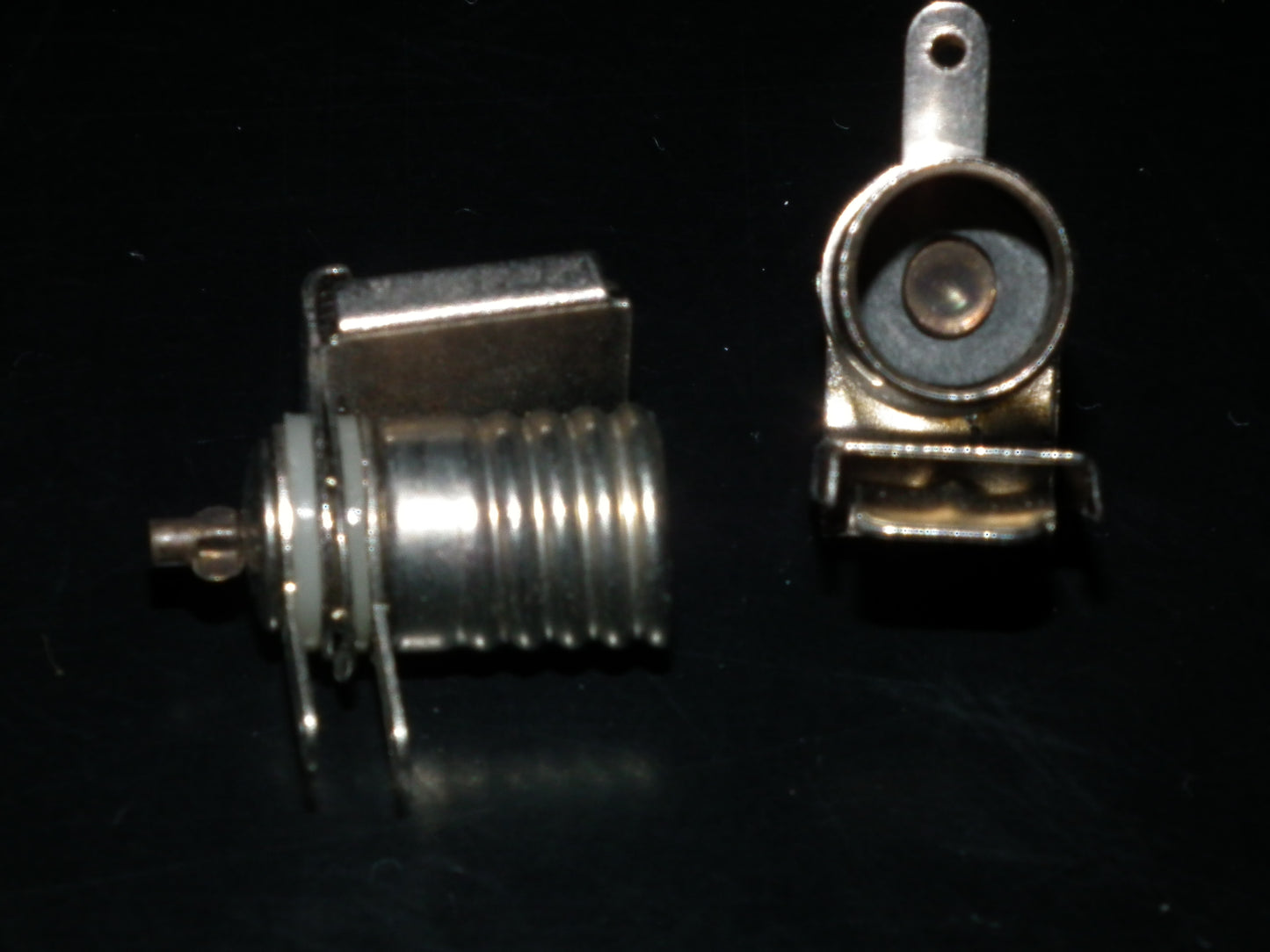 Two vintage Edison E10 bulb sockets NOS Collins (Dial lamp, pilot)