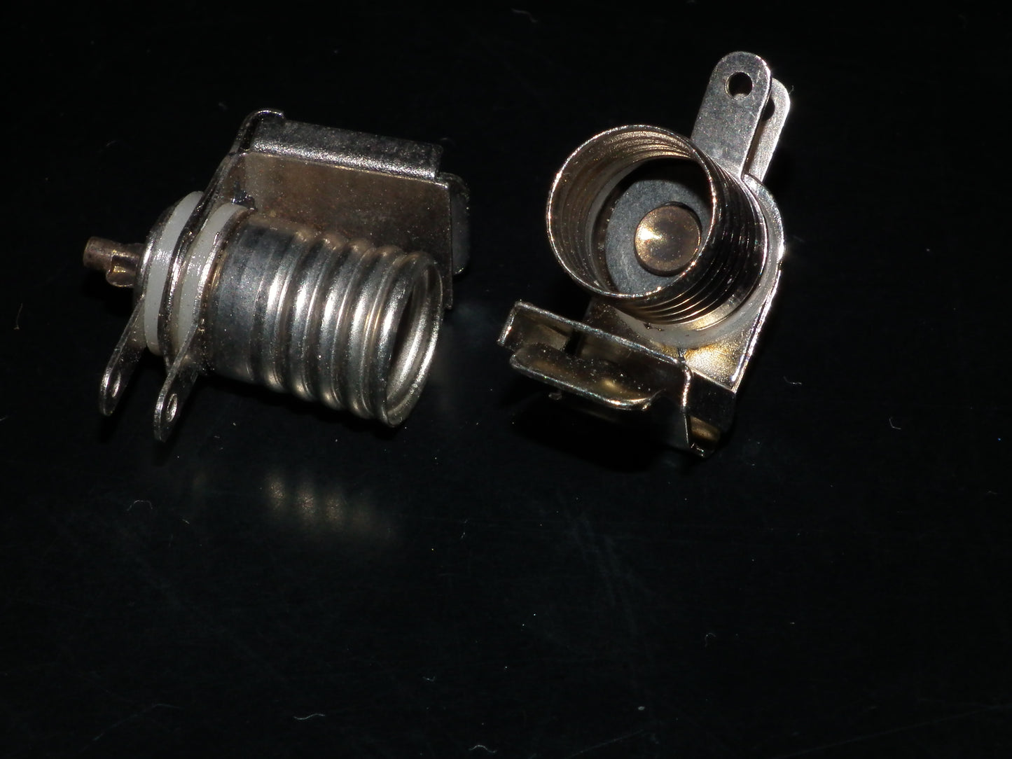 Two vintage Edison E10 bulb sockets NOS Collins (Dial lamp, pilot)