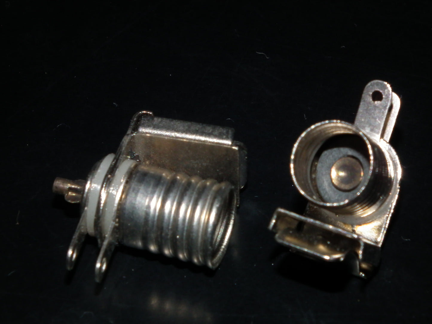 Two vintage Edison E10 bulb sockets NOS Collins (Dial lamp, pilot)