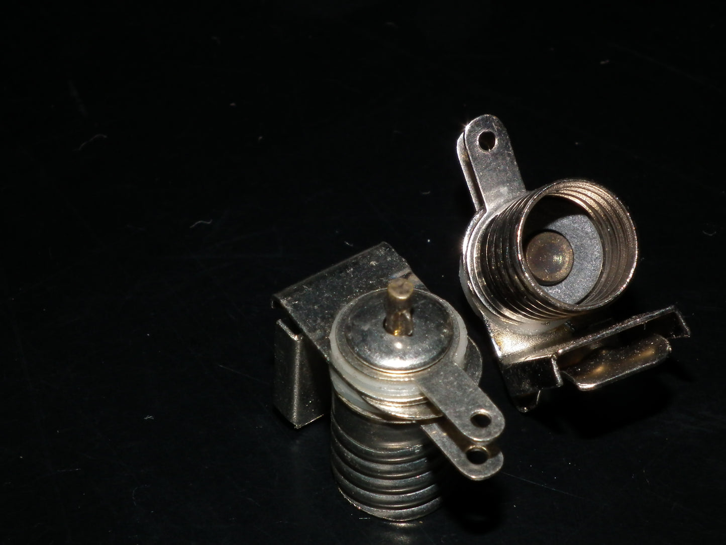 Two vintage Edison E10 bulb sockets NOS Collins (Dial lamp, pilot)