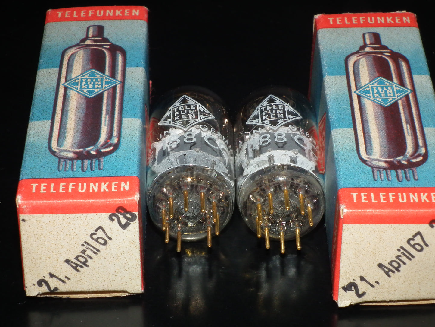 Platinum Matched Pair E188CC Telefunken 7308 DB The Same Codes NOS NIB