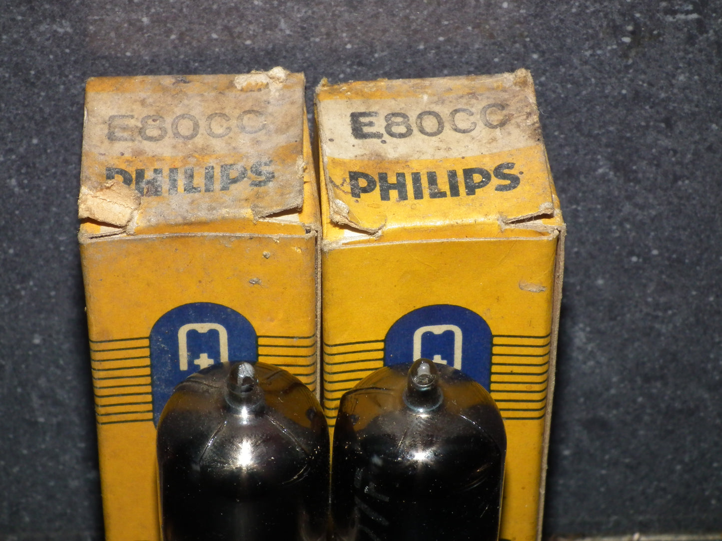 E80CC Philips 6085 Matched pair Eindhoven 1954 (FOIL D Getter, PINCHED WAIST!)
