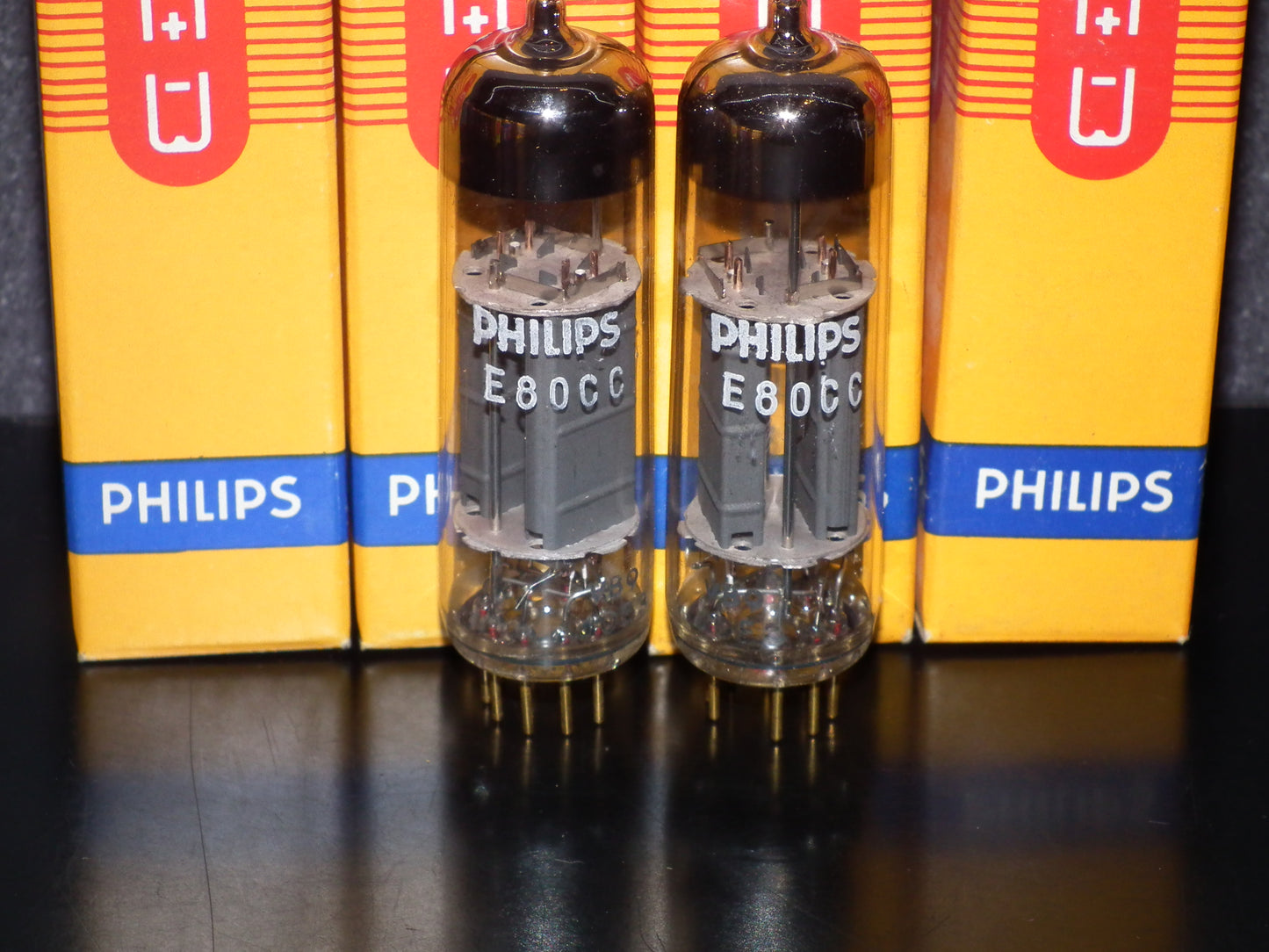 Philips E80CC 6085 Platinum Matched pair NOS NIB Heerlen 1960 Gold Pins