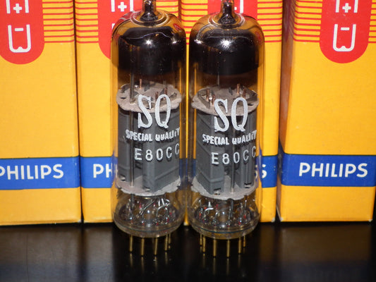 Philips E80CC 6085 Platinum Matched pair NOS NIB Heerlen 1960 Gold Pins