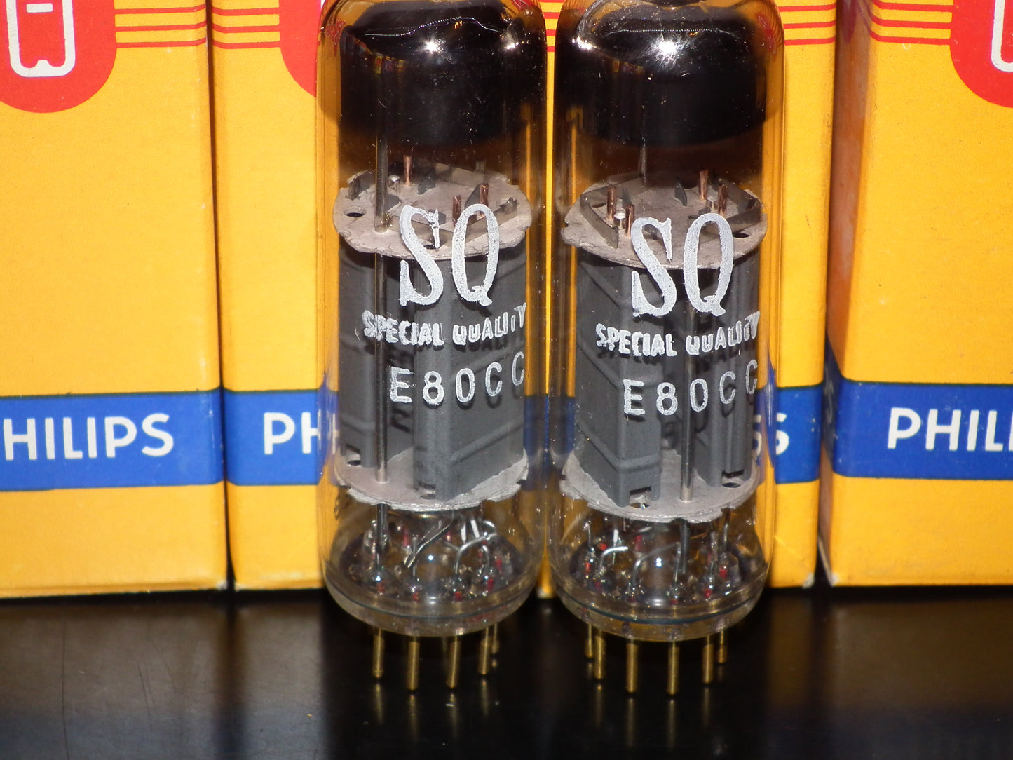 Philips E80CC 6085 Platinum Matched pair NOS NIB Heerlen 1960 Gold Pins