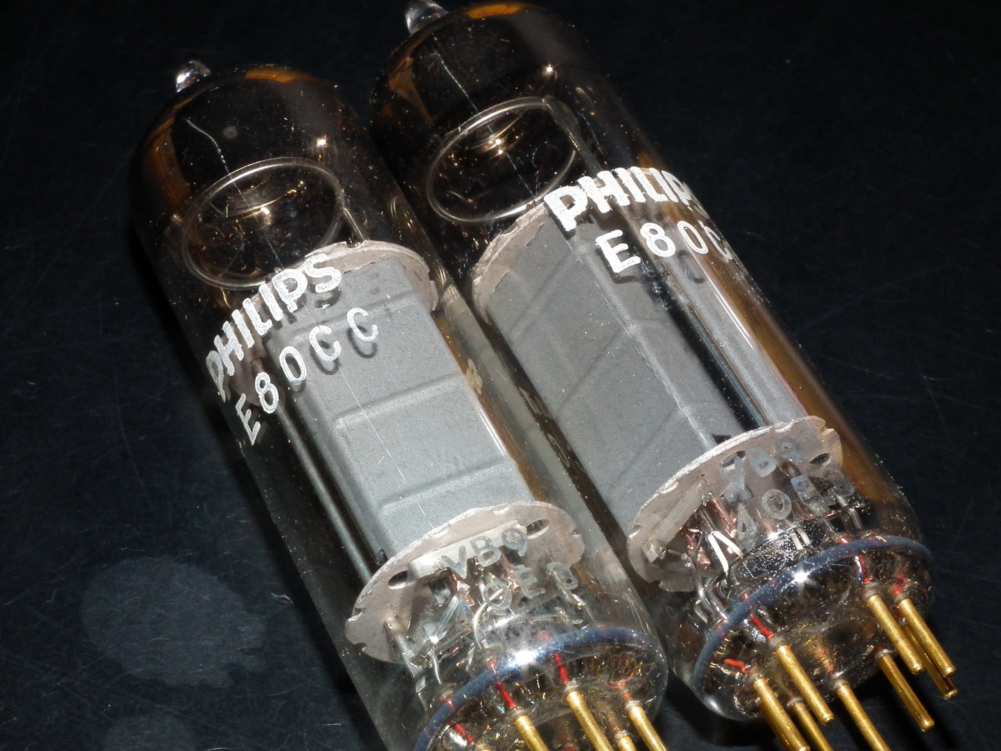 Philips E80CC 6085 Platinum Matched pair NOS NIB Heerlen 1960 Gold Pins