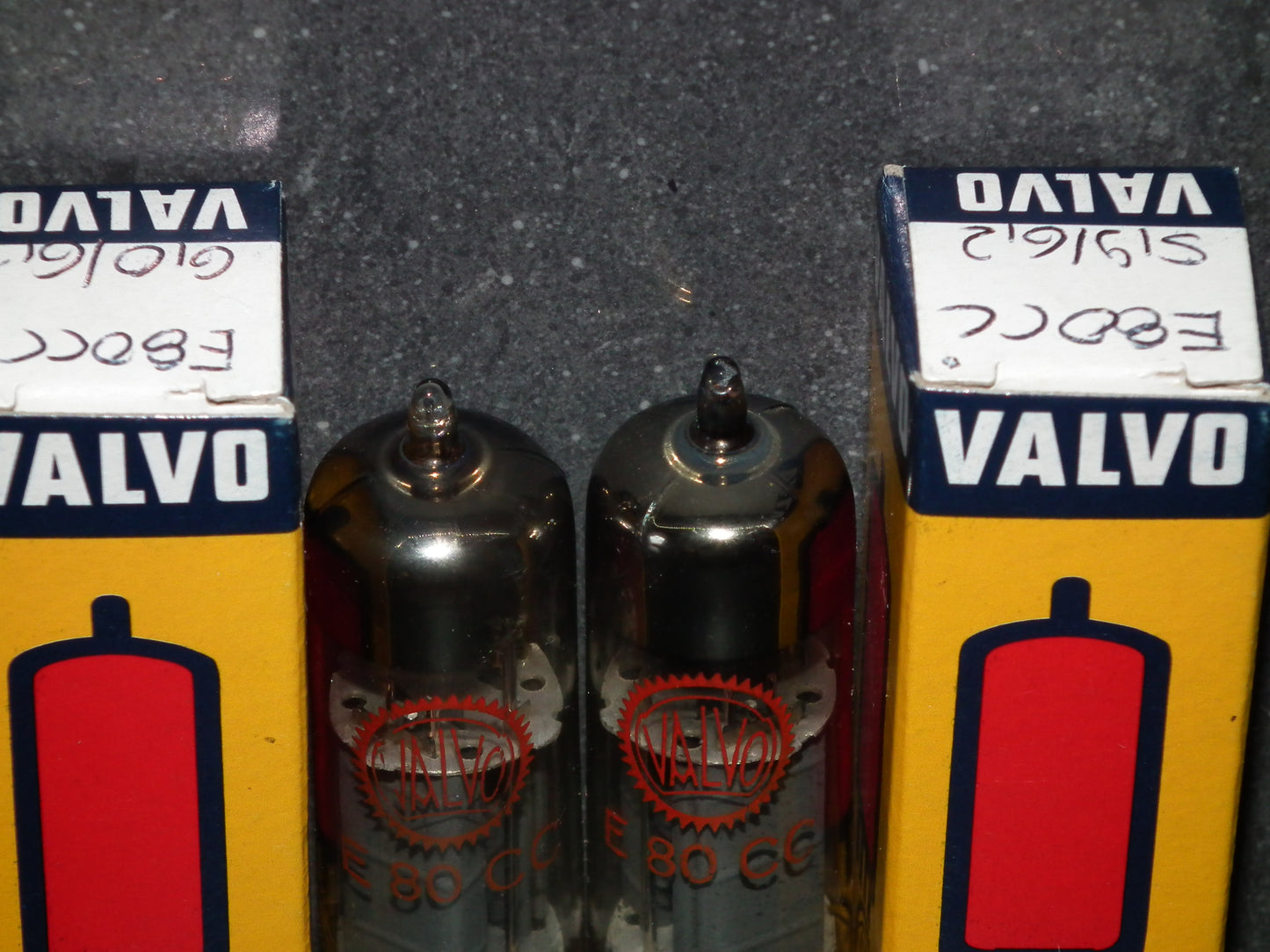 Valvo E80CC 6085 Platinum Matched pair NOS Red Print