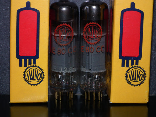 Valvo E80CC 6085 Platinum Matched pair NOS Red Print