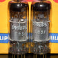 E83F Philips Matched Pair NOS NIB Heerlen 1961 Big round getter LOW Noise