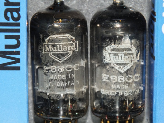 Matched Pair E88CC CV2492 Mullard Mitcham ECC88 Gold Pins 70%