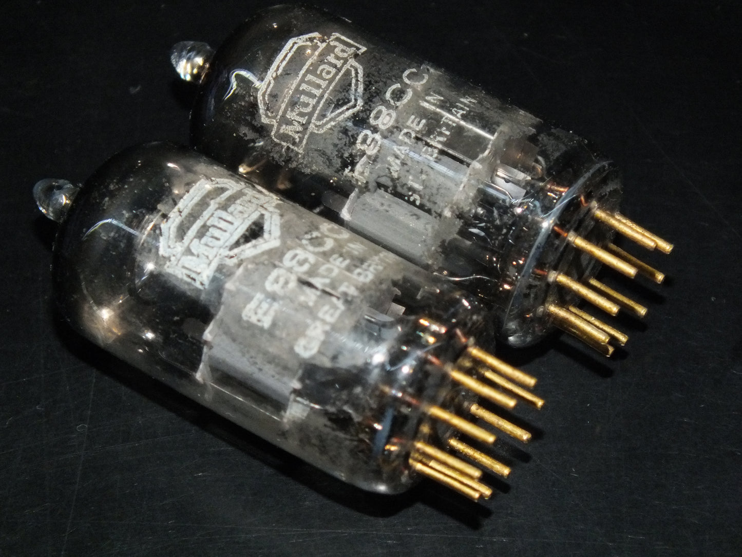 Matched Pair E88CC CV2492 Mullard Mitcham ECC88 Gold Pins 70%
