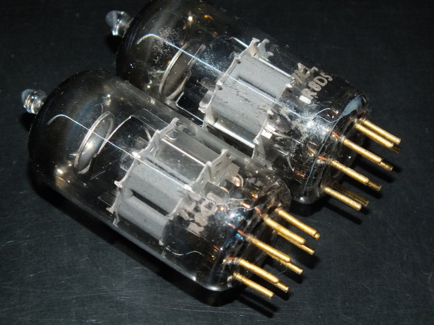 Matched Pair E88CC CV2492 Mullard Mitcham ECC88 Gold Pins 70%