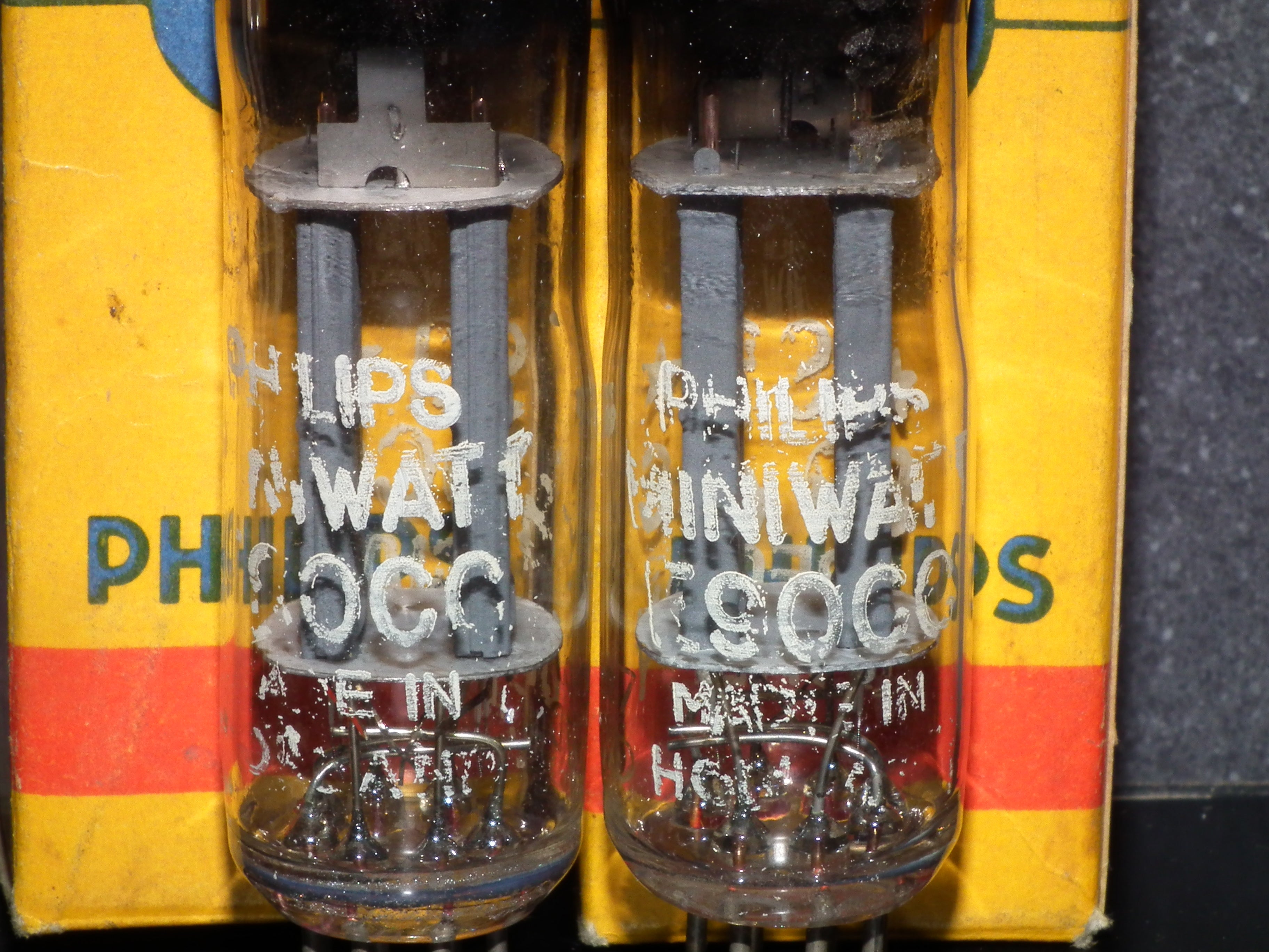 Matched Pair E90CC Philips NOS NIB Crossfoil D Getter Pinched
