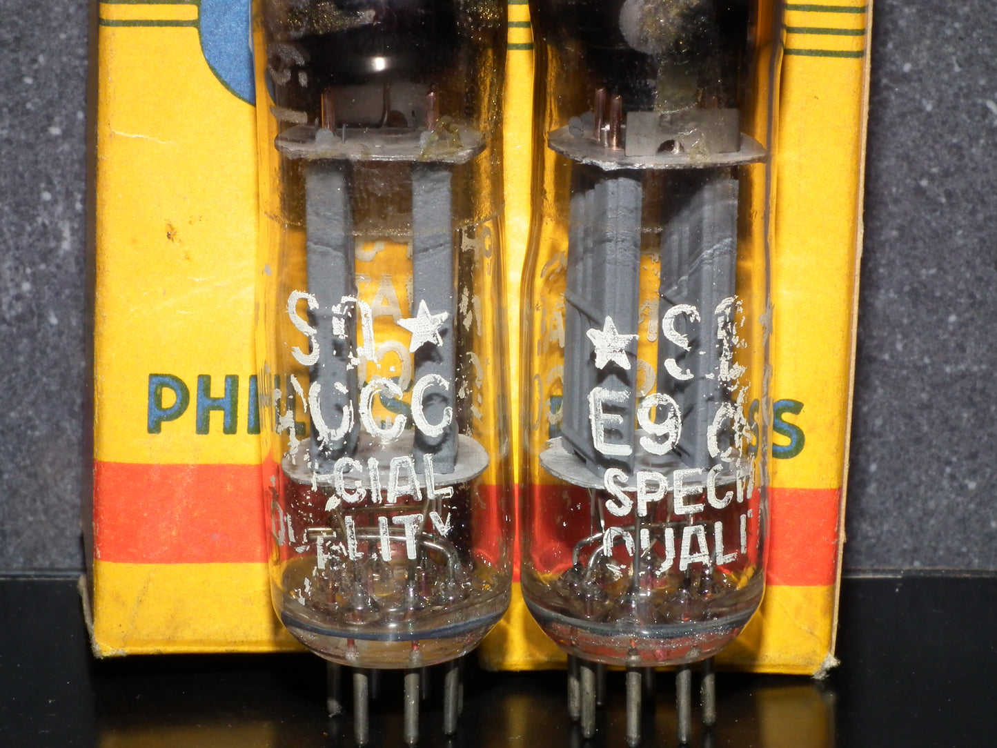 Matched Pair E90CC Philips NOS NIB Crossfoil D Getter Pinched Waist