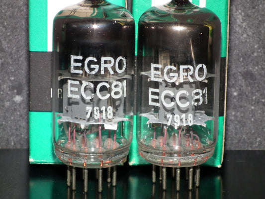 Platinum Matched Pair ECC81 12AT7 EGRO Germany NOS NIB