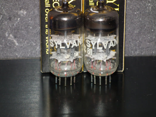 ECC81 SYLVANIA 12AT7 NOS NIB Matched Pair