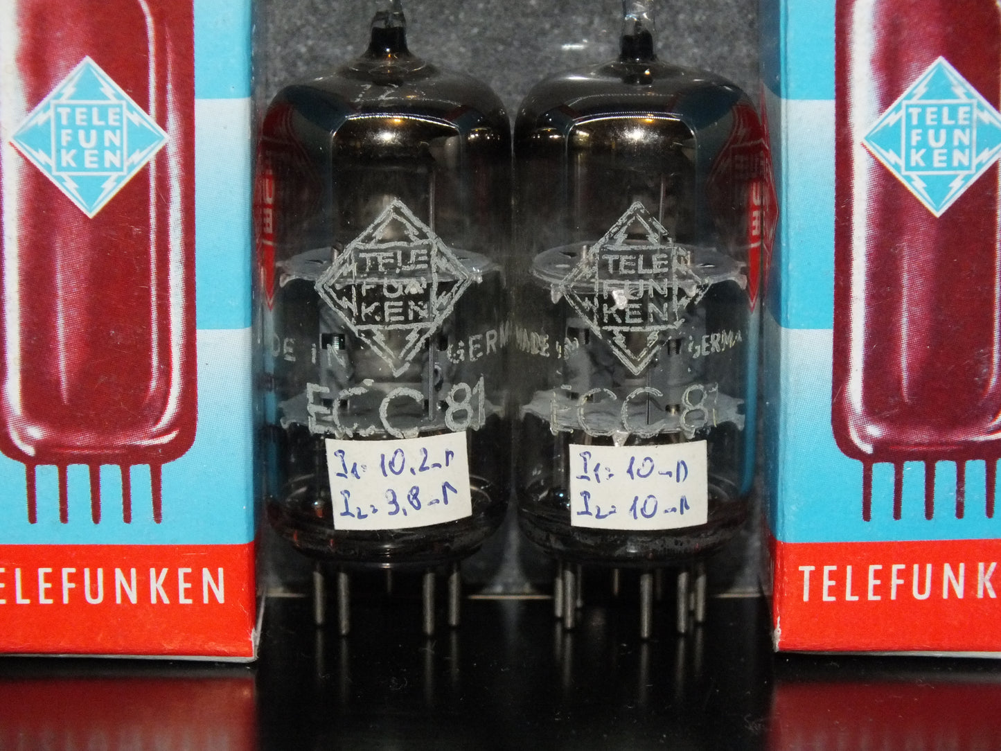 ECC81 Telefunken 12AT7 Platinum Matched pair Tested 100%, Berlin, Diamond bottom