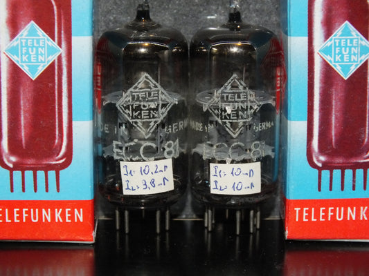 ECC81 Telefunken 12AT7 Platinum Matched pair Tested 100%, Berlin, Diamond bottom