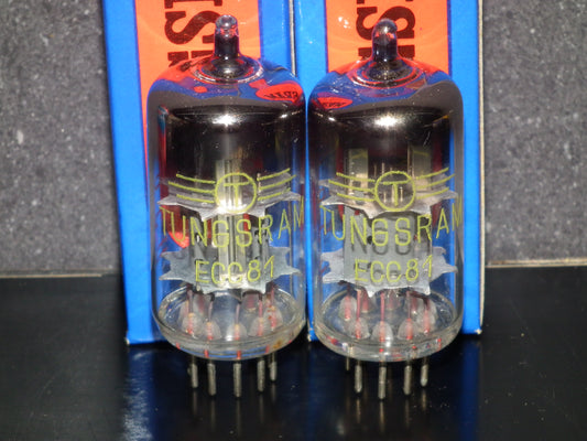 Platinum matched pair ECC81 Tungsram 12AT7 NOS NIB