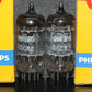 Matched Pair ECC82 12AU7 EI Yugoslavia Telefunken Long Smooth Plates Philips