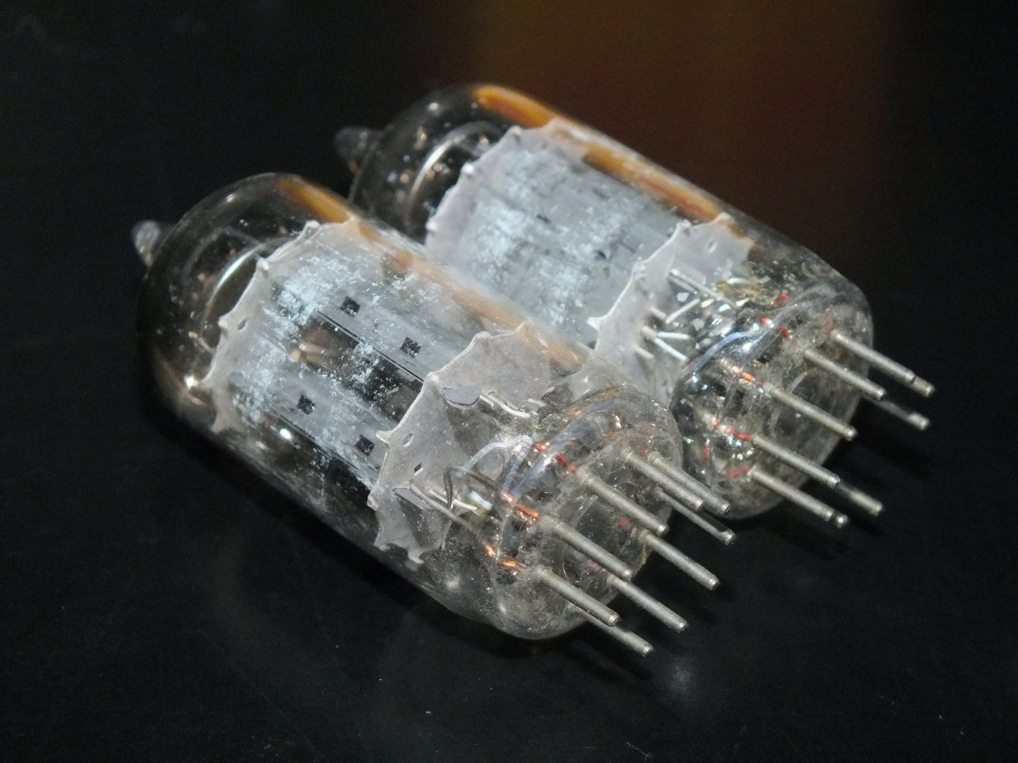 Matched Pair ECC82 12AU7 EI Yugoslavia Telefunken Long Smooth Plates Philips