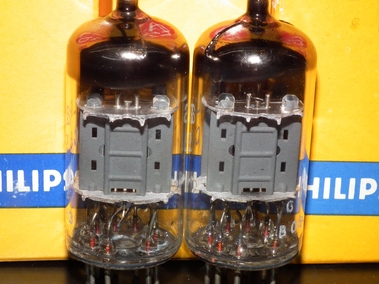 Platinum Matched Pair ECC82 12AU7 Mullard Blackburn 1960 NOS NIB