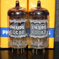ECC82 12AU7 Philips Holland NOS Platinum Matched Pair Heerlen 70s