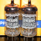 ECC82 12AU7 Philips Holland NOS Platinum Matched Pair Heerlen 70s