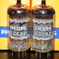 ECC82 12AU7 Philips Holland NOS Platinum Matched Pair Heerlen 70s