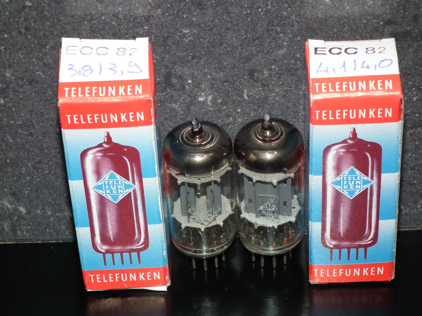 Platinum Matched Pair 12AU7 Telefunken ECC82 Tested 80% Ribbed Anodes DB