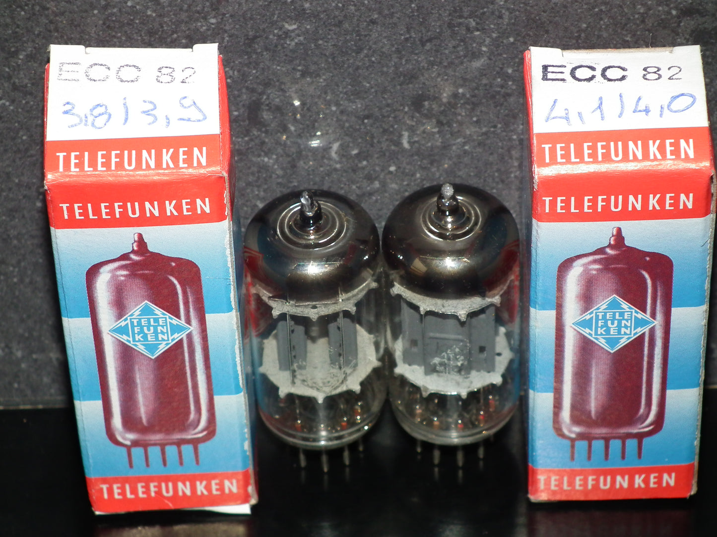 Platinum Matched Pair 12AU7 Telefunken ECC82 Tested 80% Ribbed Anodes DB