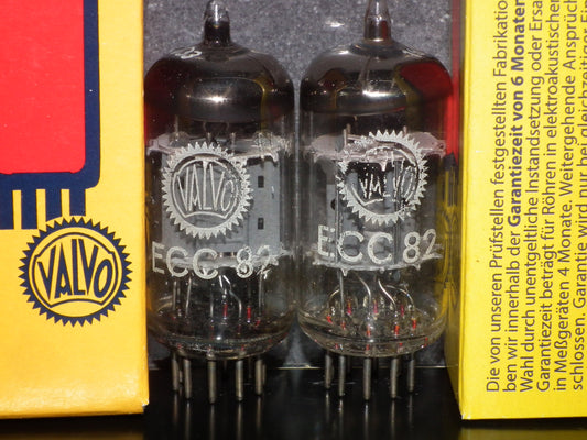 Matched Pair ECC82 Valvo 12AU7 tested strong and balanced Philips