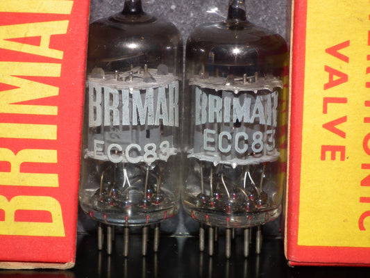 ECC83 BRIMAR 12AX7 Matched Pair NOS NIB Made in UK