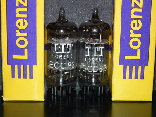 ECC83 12AX7 Lorenz Telefunken Long Smooth Anodes 17mm NOS Matched Pair