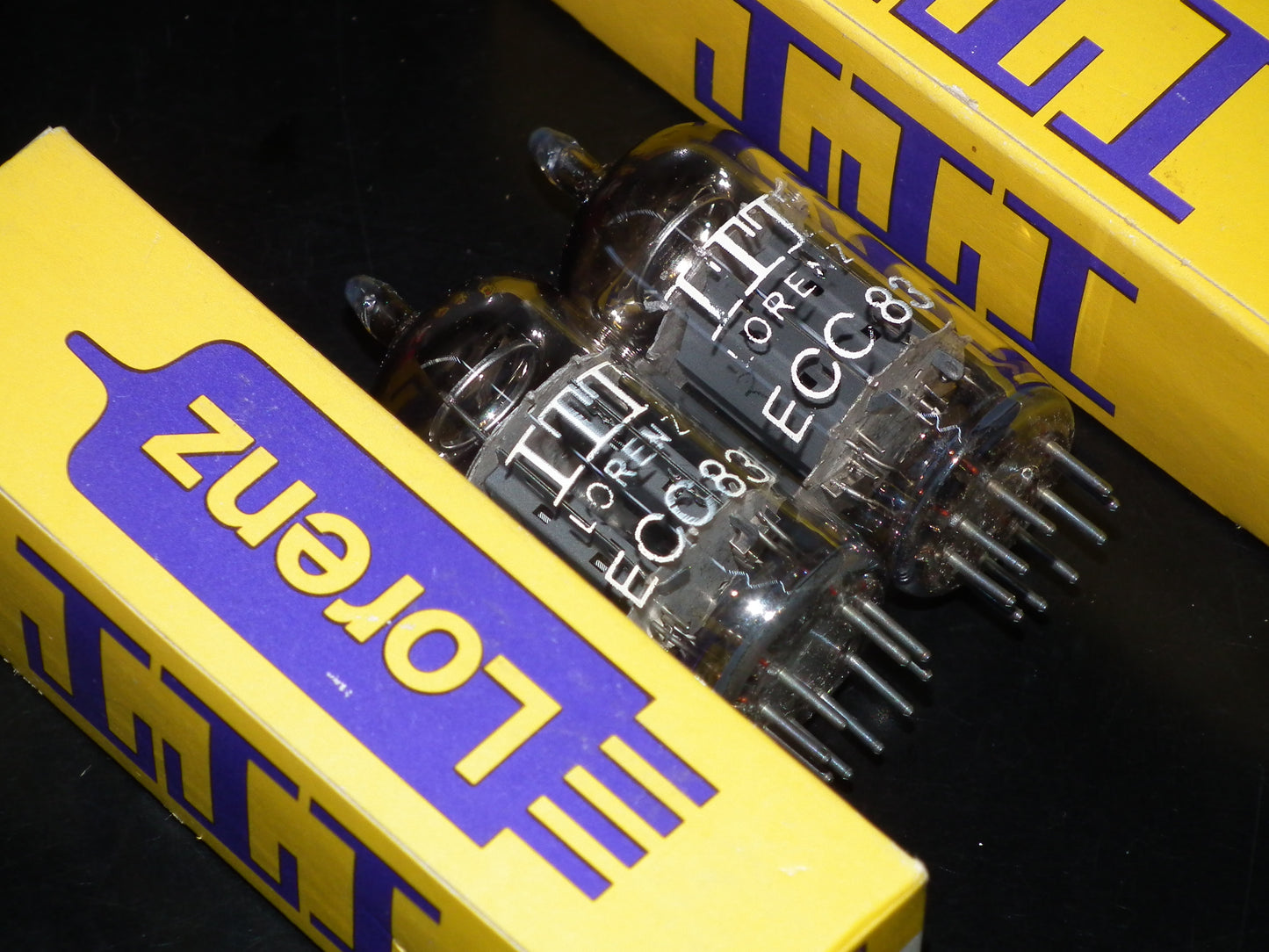 ECC83 12AX7 Lorenz Telefunken Long Smooth Anodes 17mm NOS Matched Pair