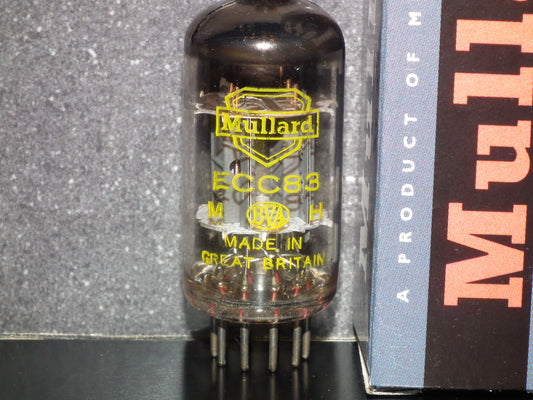 One (1 pcs) ECC83 Mullard Blackburn 12AX7 NOS 120% Yellow Logo