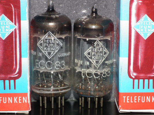Platinum Matched Pair 12AX7 Telefunken ECC83 Tested NOS Ribbed Anodes <>