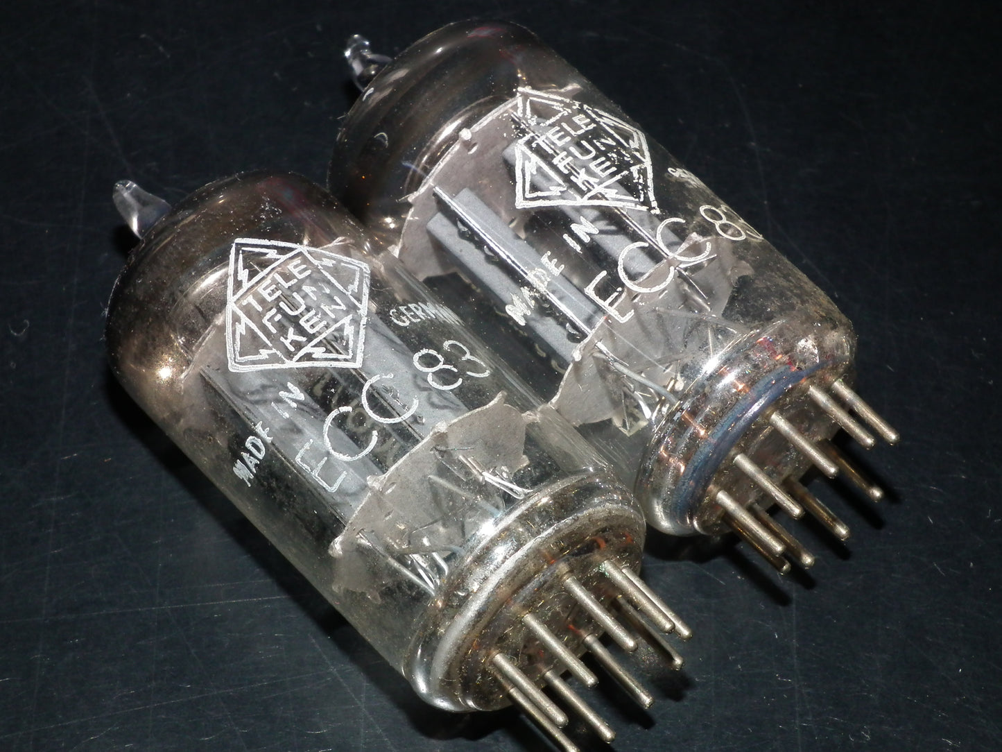 Platinum Matched Pair 12AX7 Telefunken ECC83 Tested NOS Ribbed Anodes <>