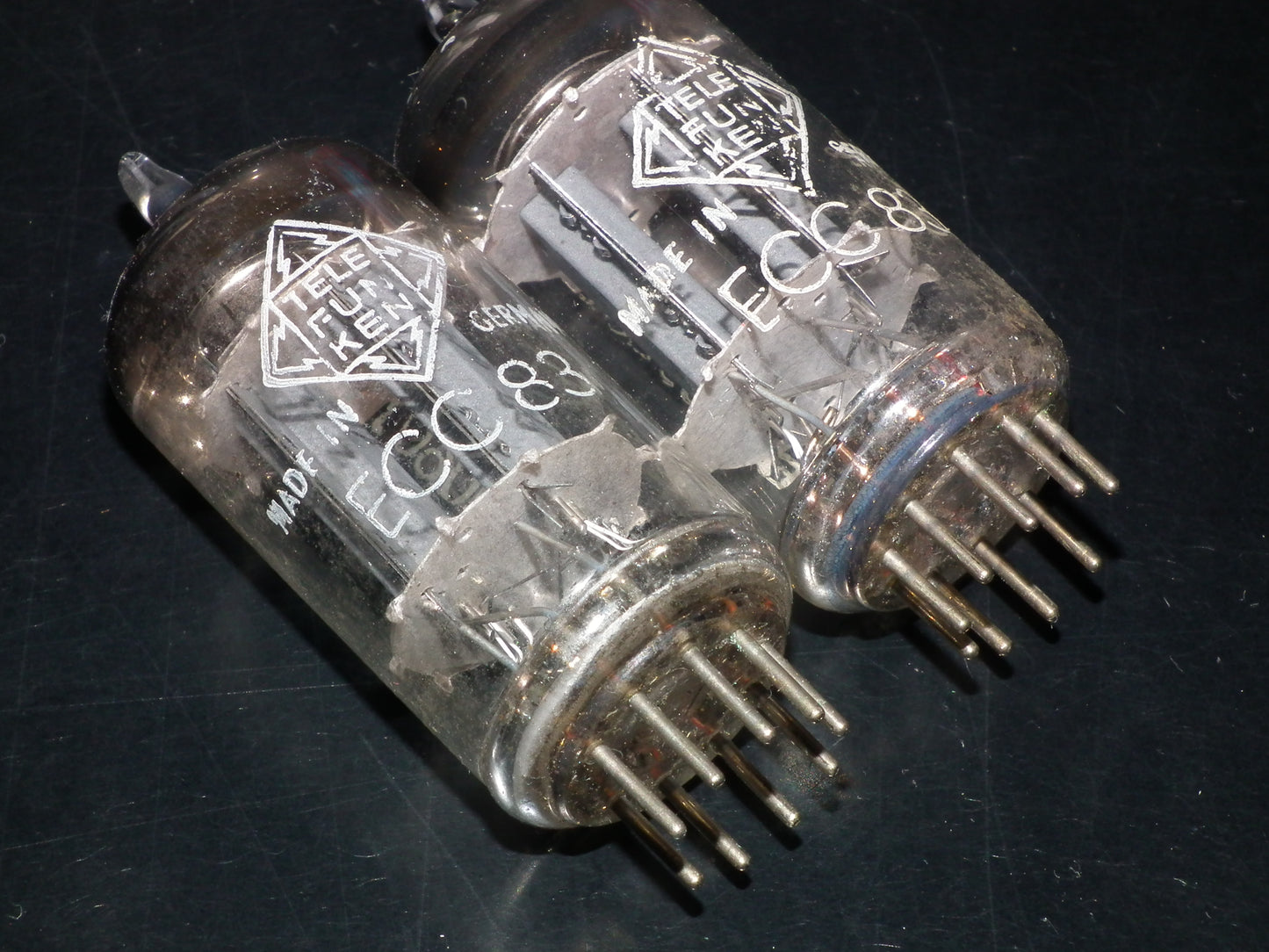 Platinum Matched Pair 12AX7 Telefunken ECC83 Tested NOS Ribbed Anodes <>