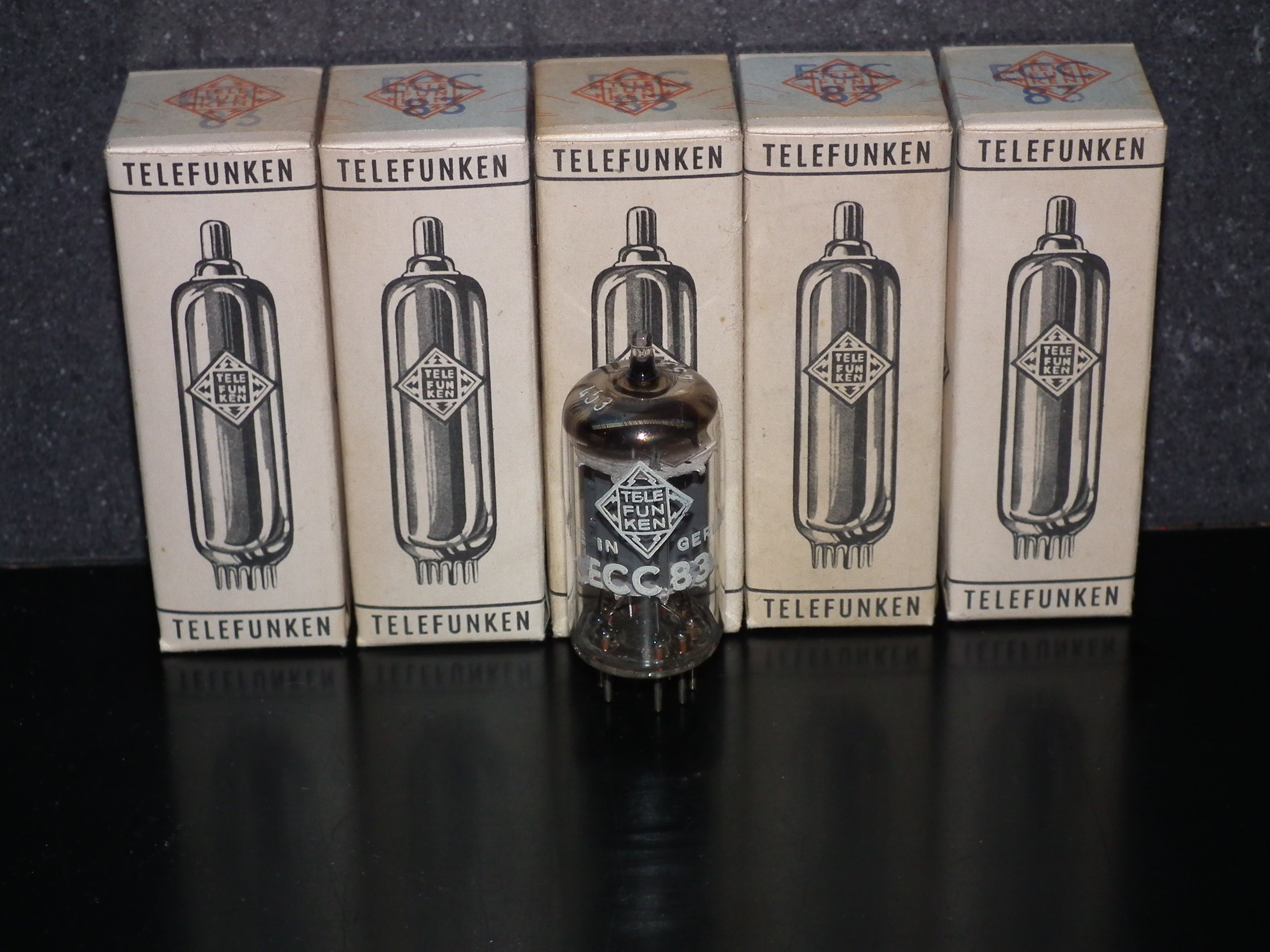 Telefunken ECC83 12AX7 NOS NIB SEALED Early Berlin Production BW