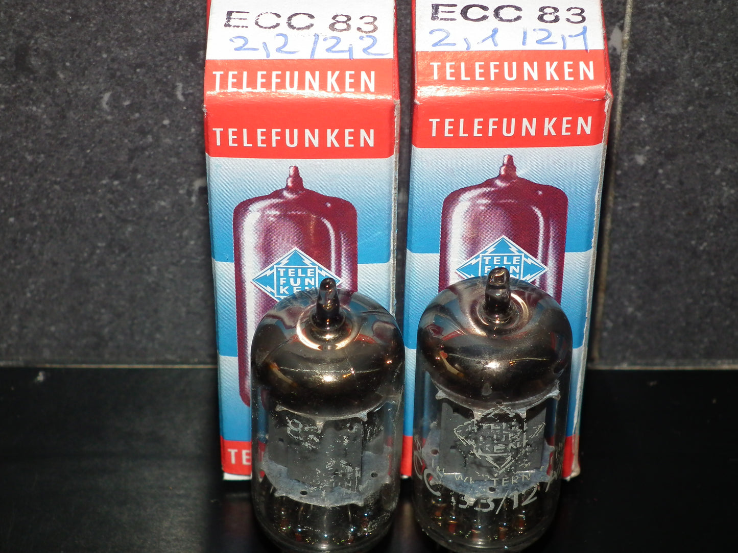 Platinum Matched Pair 12AX7 Telefunken ECC83 Tested 100% Smooth Anodes <>